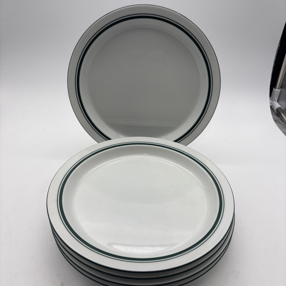 Set Of 5 DANSK CHRISTIANSHAVN GREEN BISTRO 8-7/8" Lunch PLATES PORTUGAL